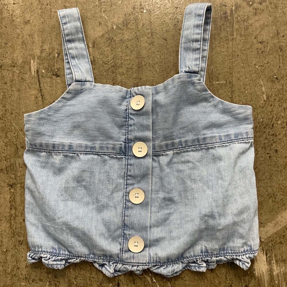Brand new cute Zara kids blue tank top with white buttons
